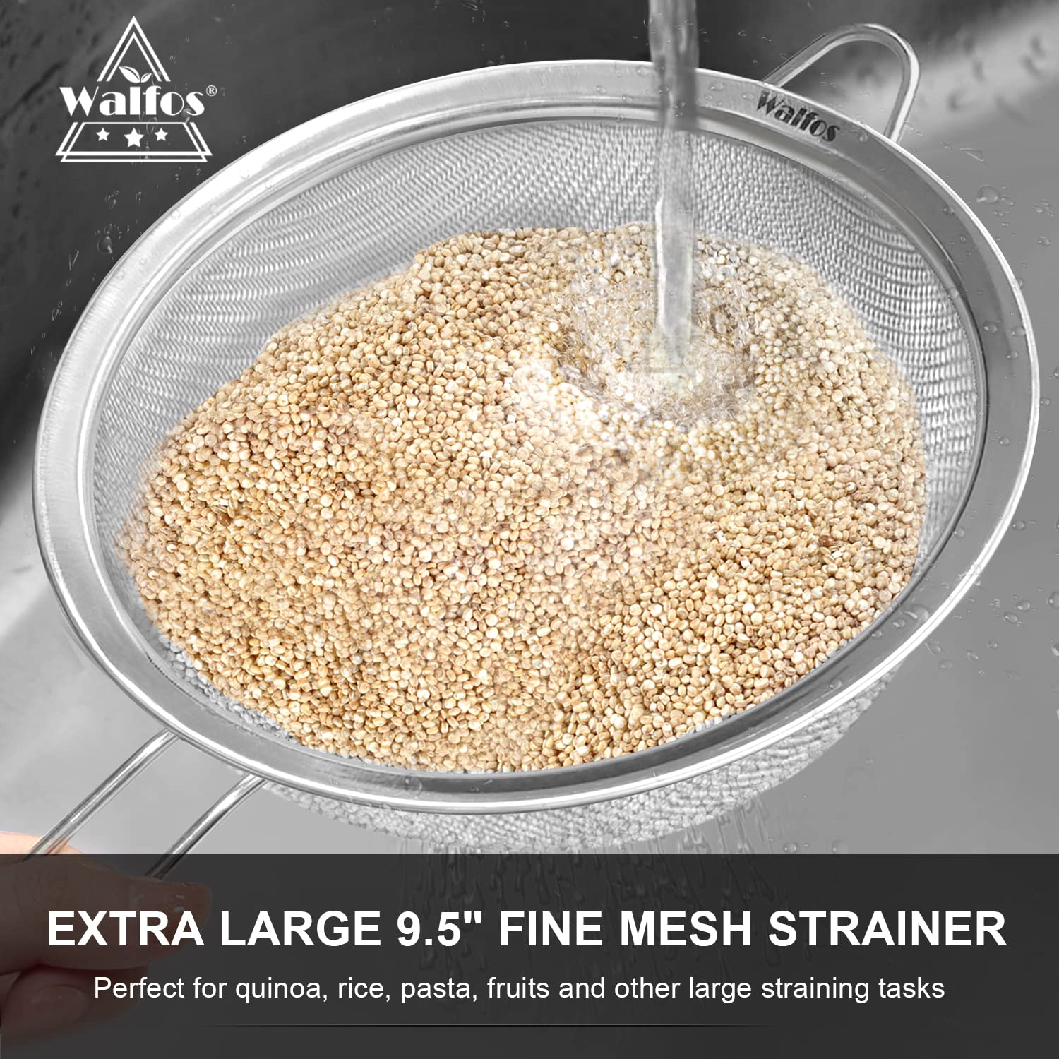 Walfos Extra Fine Mesh Strainer Set of 4-9.35