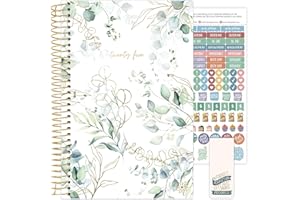 bloom daily planners 2025 Calendar Year Day Planner (January 2025 - December 2025) - Daily, Weekly and Monthly Agenda - (5.5” x 8.25”) Aesthetic To Do List Notebook - Eucalyptus, White