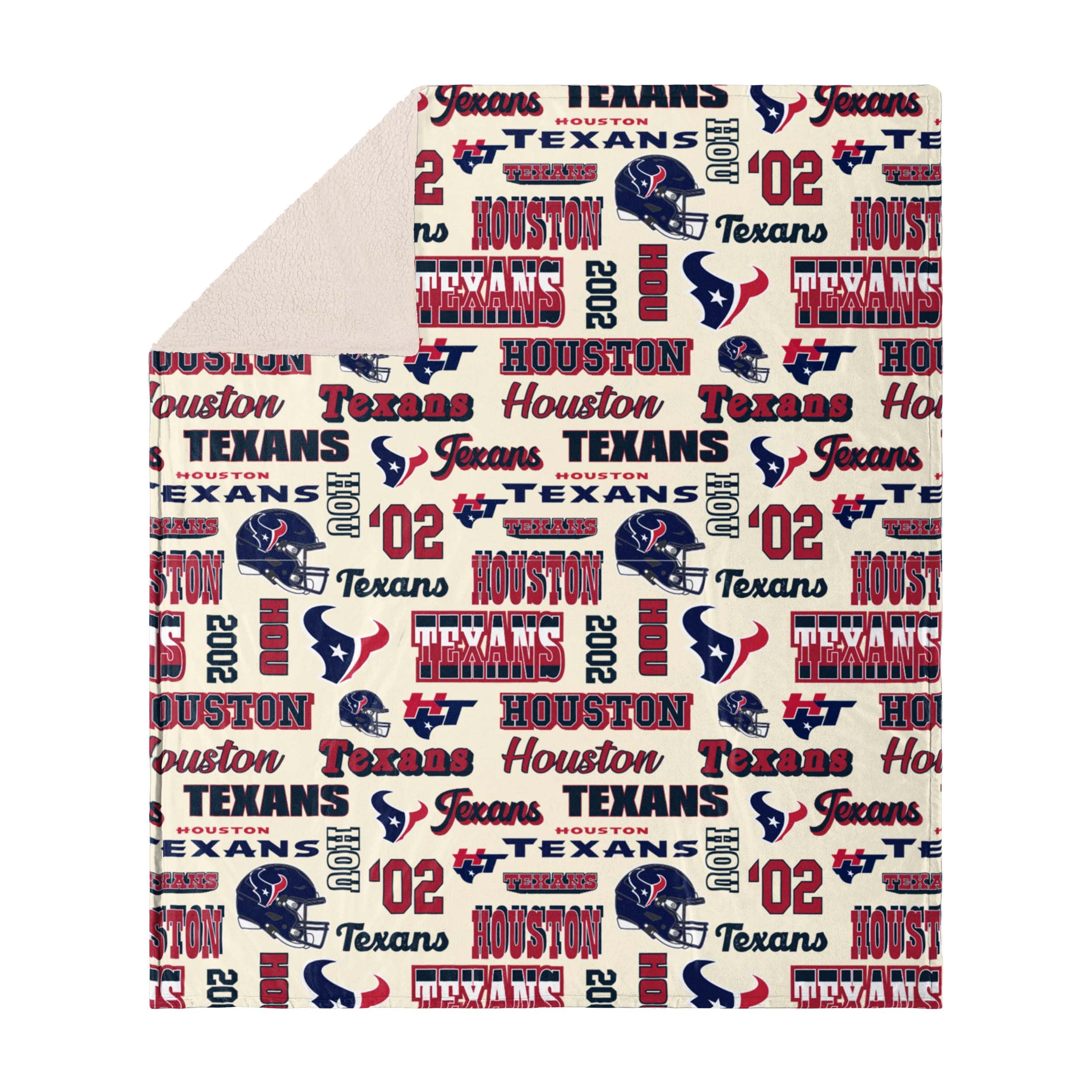 FOCO Houston Texans NFL Retro Sherpa Fleece Blanket