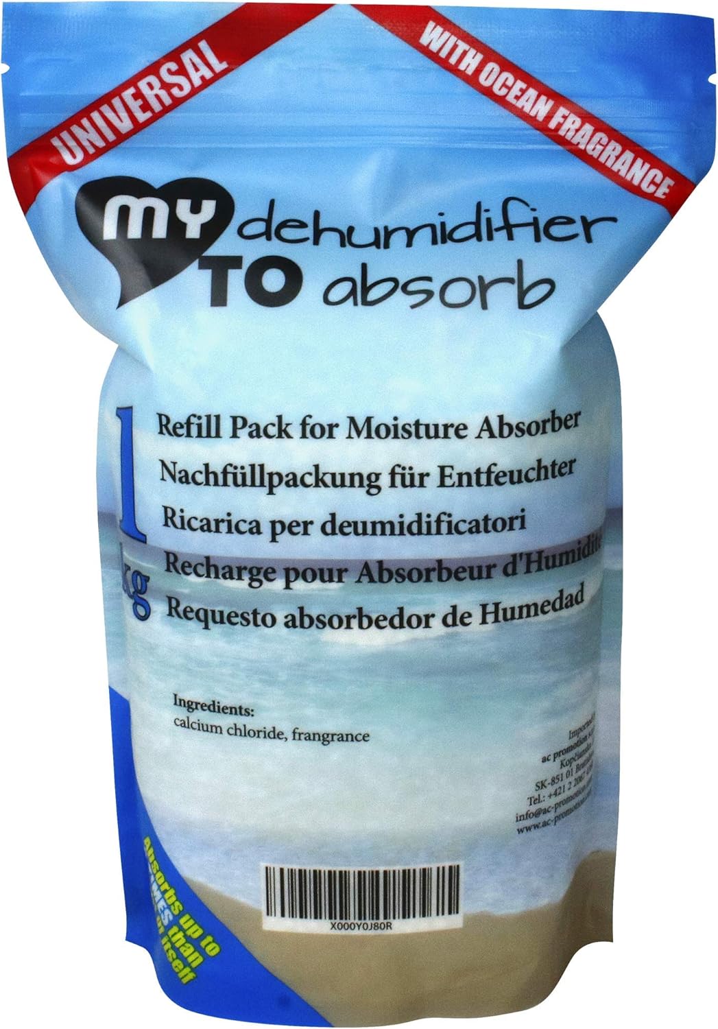 1kg refill pack with scented pearls, damp absorber suitable for all