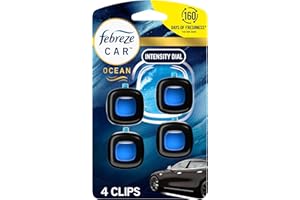 Febreze Car Ocean Scent Air Freshener Vent Clip, 2.2 mL, Pack of 4