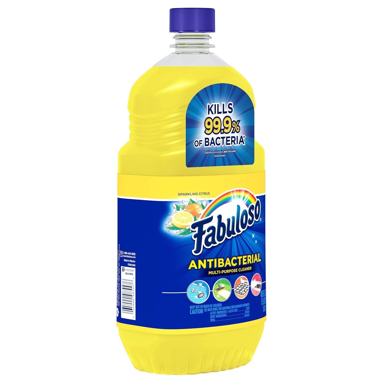 Fabuloso Antibacterial All Purpose Cleaner, Floor Cleaner, Kitchen Clean, Bathroom Cleaner, Sparkling Citrus - 288oz Total (48oz | Case of 6): Industrial & Scientific