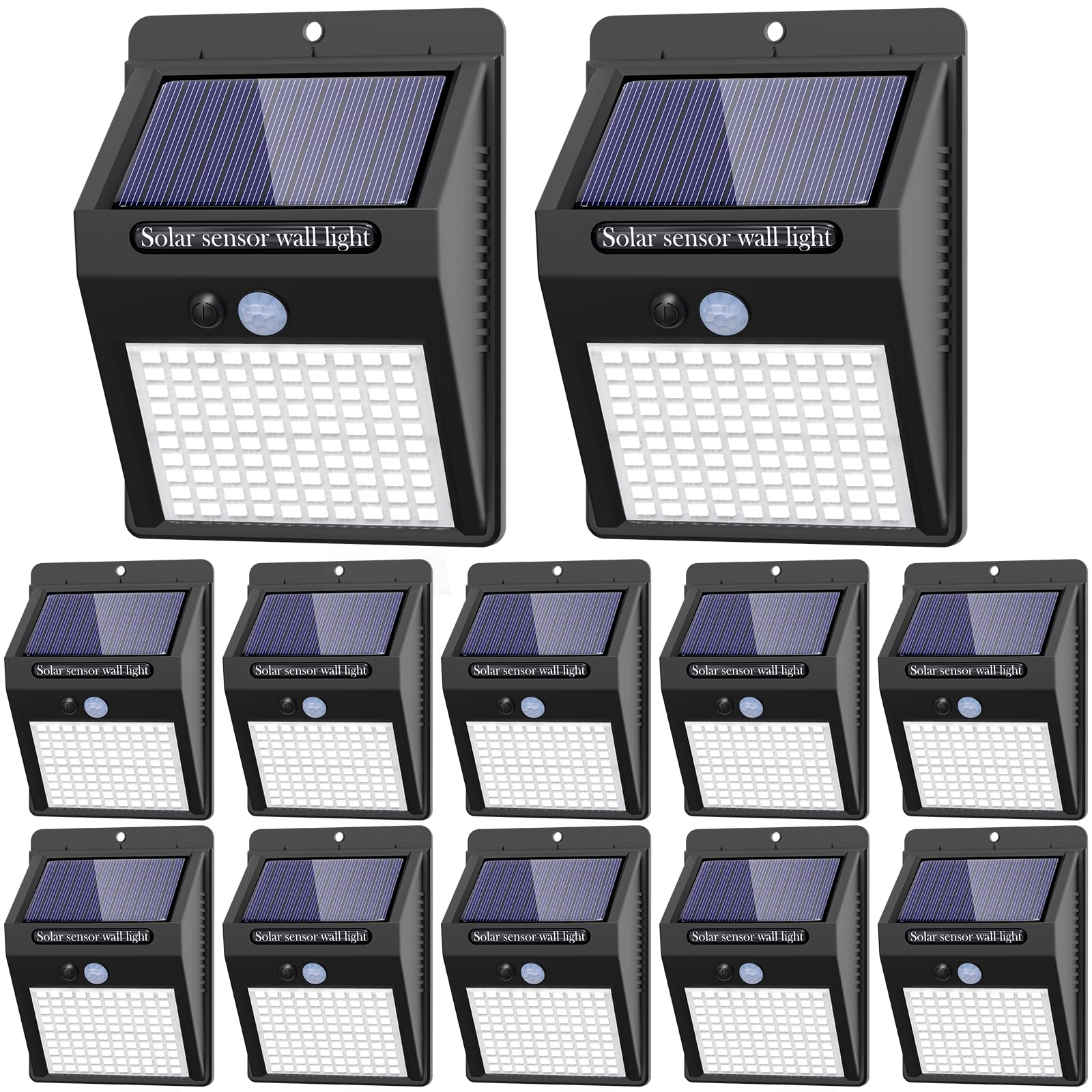 Photo 1 of 12 Pack Solar Lights Outdoor, 3 Modes/100LED Wireless IP65 Waterproof Solar Motion Lights Outdoor for Front Door, Backyard, Garage, Deck