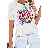 80's Shirts for Women 80s Neon Music Graphic T-Shirt Hip Hop 80S Party Outfits Girls I Love The 80's T-Shirt