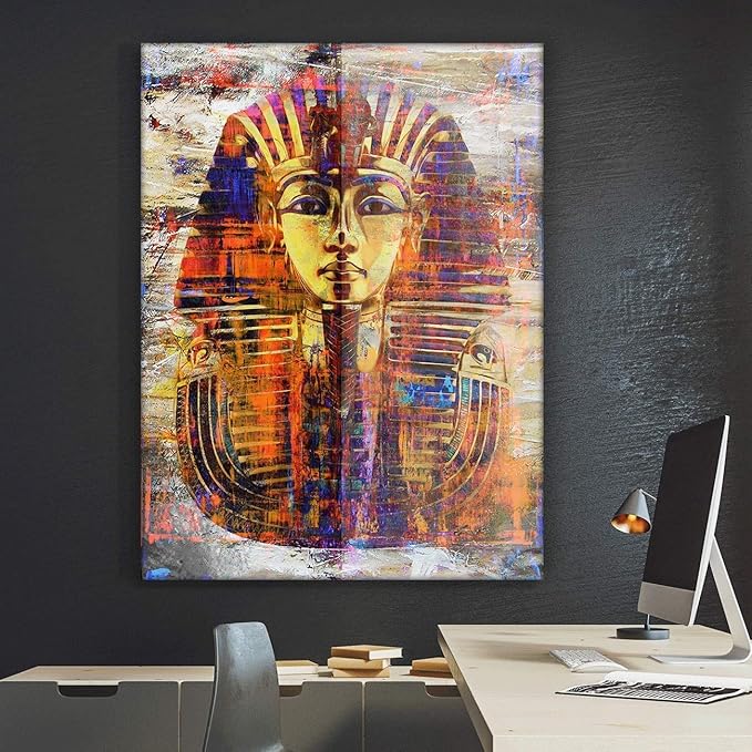 Egyptian Wall Canvas Pharaoh Mask Ancient Egypt Art King TUT