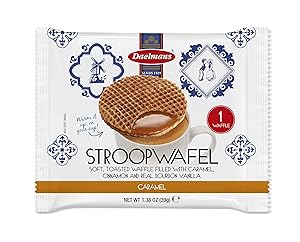 DAELMANS Stroopwafels, Dutch Waffles Soft Toasted, 24 Pack Caramel, Kosher Dairy, Authentic Made In Holland, 24 Stroopwafels Per Box, 1oz per serving
