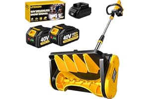Litekon Cordless Snow Shovel, 40V | 13-Inch | 4.0-Ah High Power Brushless Snow Blower, Battery-Powered Snow Blower for Patio, Deck, Driveway (2 * 40V Battery & Quick Charger Included)