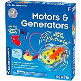Thames &amp; Kosmos Motors &amp; Generators Science Kit | 25 Guided STEM Experiment Lessons | 48 Page Color Student Guide | Grades 3-6 | Ages 8+ | Play &amp; Learn | Parents' Choice Silver Award Winner