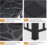 Yaheetech Outdoor Fire Pit 81cm Square 3 in 1 Heat Resistant with Cover view 9
