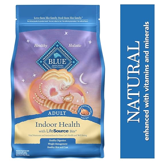 Blue Buffalo Indoor Health Natural Adult Dry Cat Food, Chicken & Brown