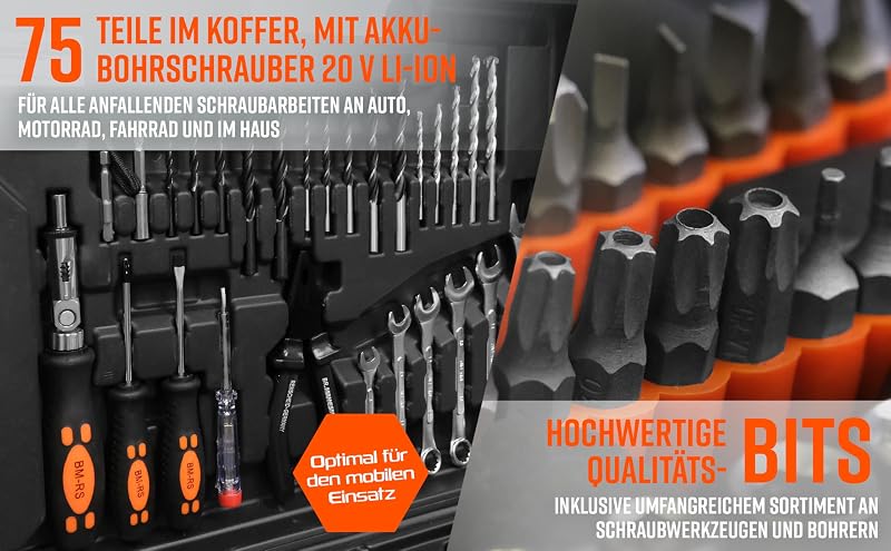 Caixa de ferramentas para chave de fendas sem fios M17578 Brothers 20V