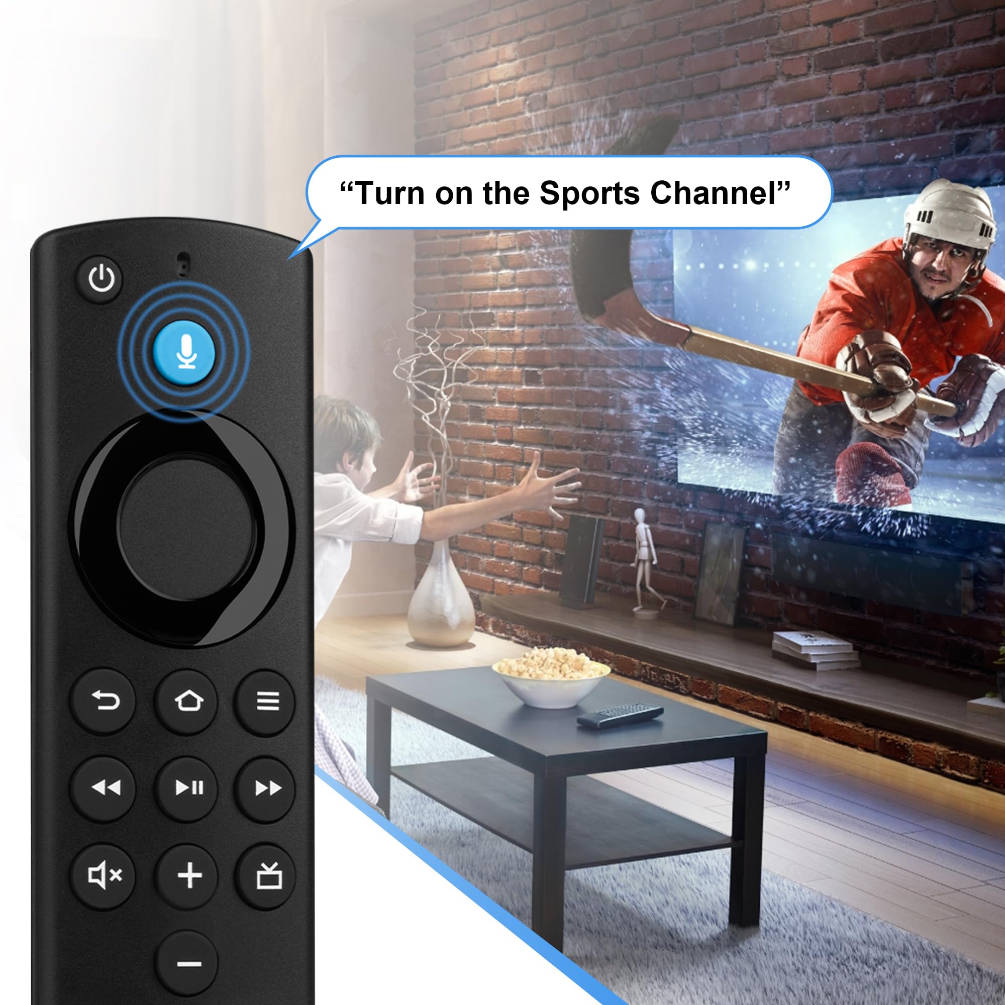 Replacement Remote Control for Smart TV (3rd Gen), Stick (2nd gen/3rd gen) & Cube, for Insignia-Pioneer Smart TV