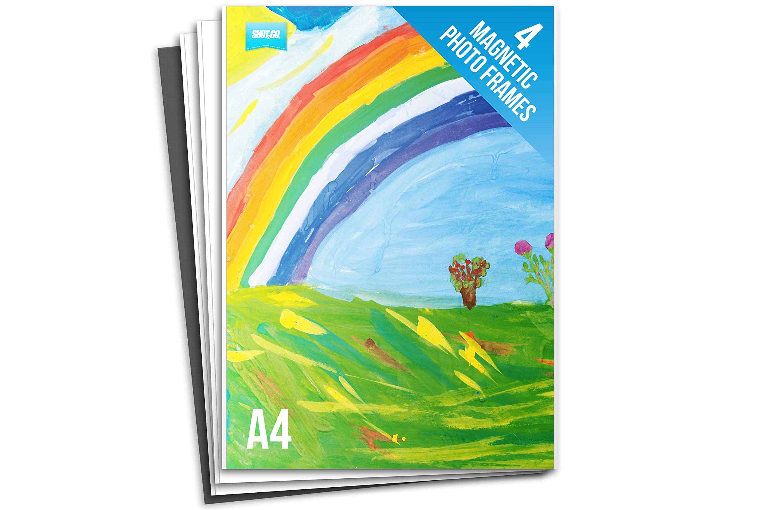 Shot2go Pack of 4 A4 Magnetic Photo Fridge Frame Pockets