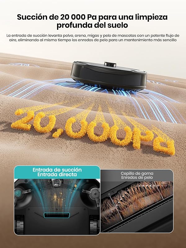 M210 Pro Omni Robot Aspirador e Limpador de Chão para Animais de Estimação, 20.000 Pa