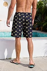 Lzzidou Men's Swim Trunks 8 Inch Inseam Mesh Lining