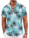 COOFANDY Mens Hawaiian Printed Shirts Tropical