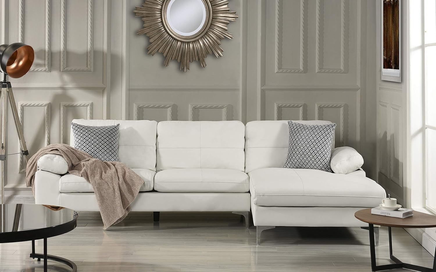 Amazon Com Casa Andrea Exp270 Rightchaise Wh Leather Sectional