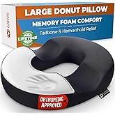 5 STARS UNITED Donut Pillow Hemorrhoid Tailbone Wheelchair Cushion – Large Black Seat Cushion Pain Relief for Coccyx, Prostat