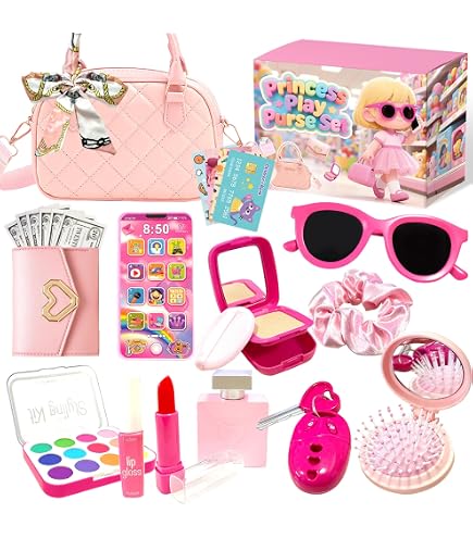 Bolso De Juguete Con Accesorios De Maquillaje Para Niñas – Juego De Imitación De Princesa – Estimula La Imaginación Y Socialización