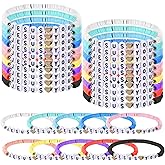NYTGAH 30PCS Jesus Loves You Bracelets Clay Bead Christian Jesus Bracelets Bulk for Men&Women,Friendship Wristbands First Communion Sunday Chrismas Easte