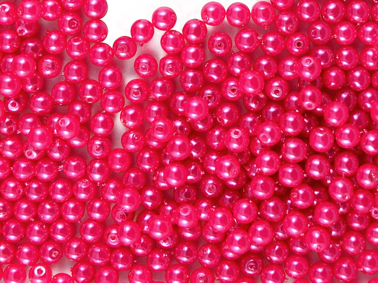100pcs Czech Beads with a Pearl Coating Estrela Round 4mm Pastel Pink
