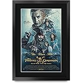 HWC Trading Pirates of the Caribbean 5 Dead Men Tell No Tales Jonny Depp 16 x 12 inch Framed Gifts Printed Poster Signed Autograph Picture for Movie Memorabilia Fans - 16" x 12" Framed