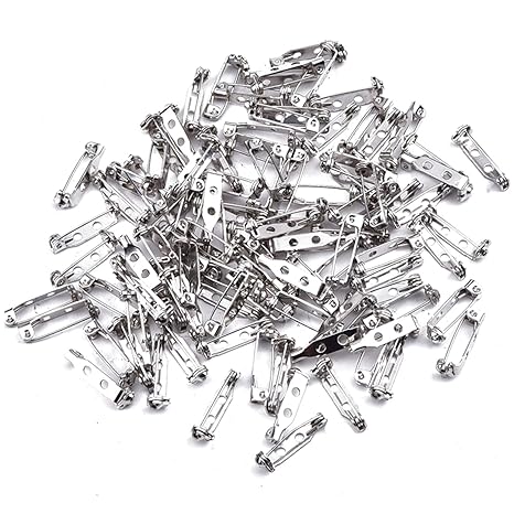 100 Stück Silber Ton Pin Brosche Broschennadeln Sicherheitsnadeln Namensschild, 3/ 4 Zoll