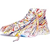 GXZUORUI Men's High Top Canvas Shoes, Women's Hand - Painted Graffiti Art Sneakers, Unique Colorful Splash - Ink Design Casual Shoes