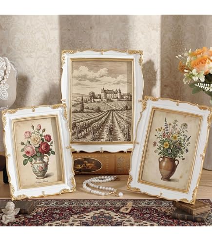 Amazon.com - Laura Ashley 5x7 White W/Gold Ornate Textured Photo