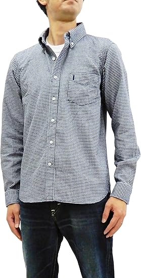 Amazon サムライジーンズ Samurai Jeans ボタンダウンシャツ Sjbd19 L01 手裏剣千鳥格子 メンズ 長袖シャツ ブルー M シャツ 通販