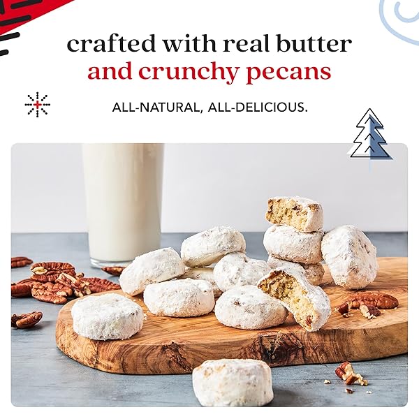 DAVID’S COOKIES WINTER WONDERLAND BUTTER PECAN MELTAWAY TIN – DELICIOUS WITH CRUNCHY PECANS – SOFT & MELT IN YOUR MOUTH FLAVORFUL SNACK, GOURMET HOLIDAY FOOD GIFT BASKET 16OZ