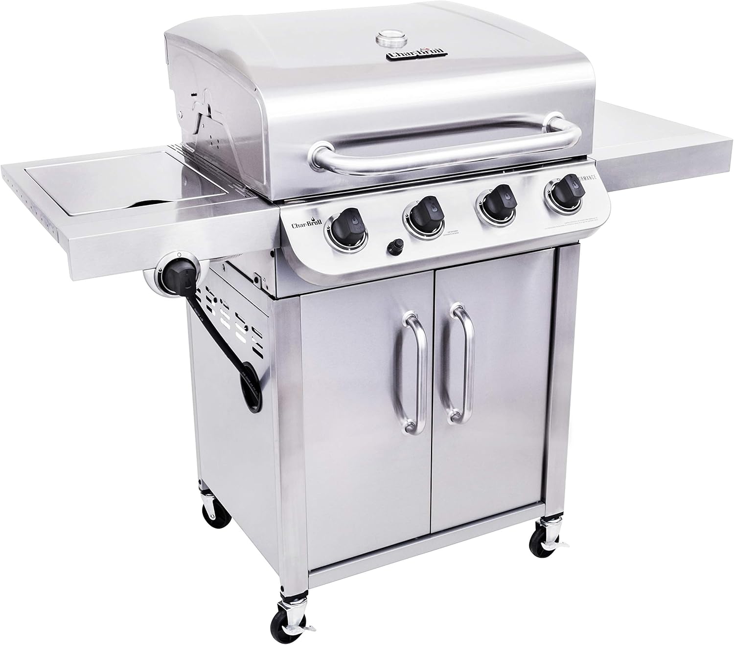 review Char-Broil 463375919 Performance Stainless Steel 4-Burner Cabinet Style Liquid Propane Gas Grill