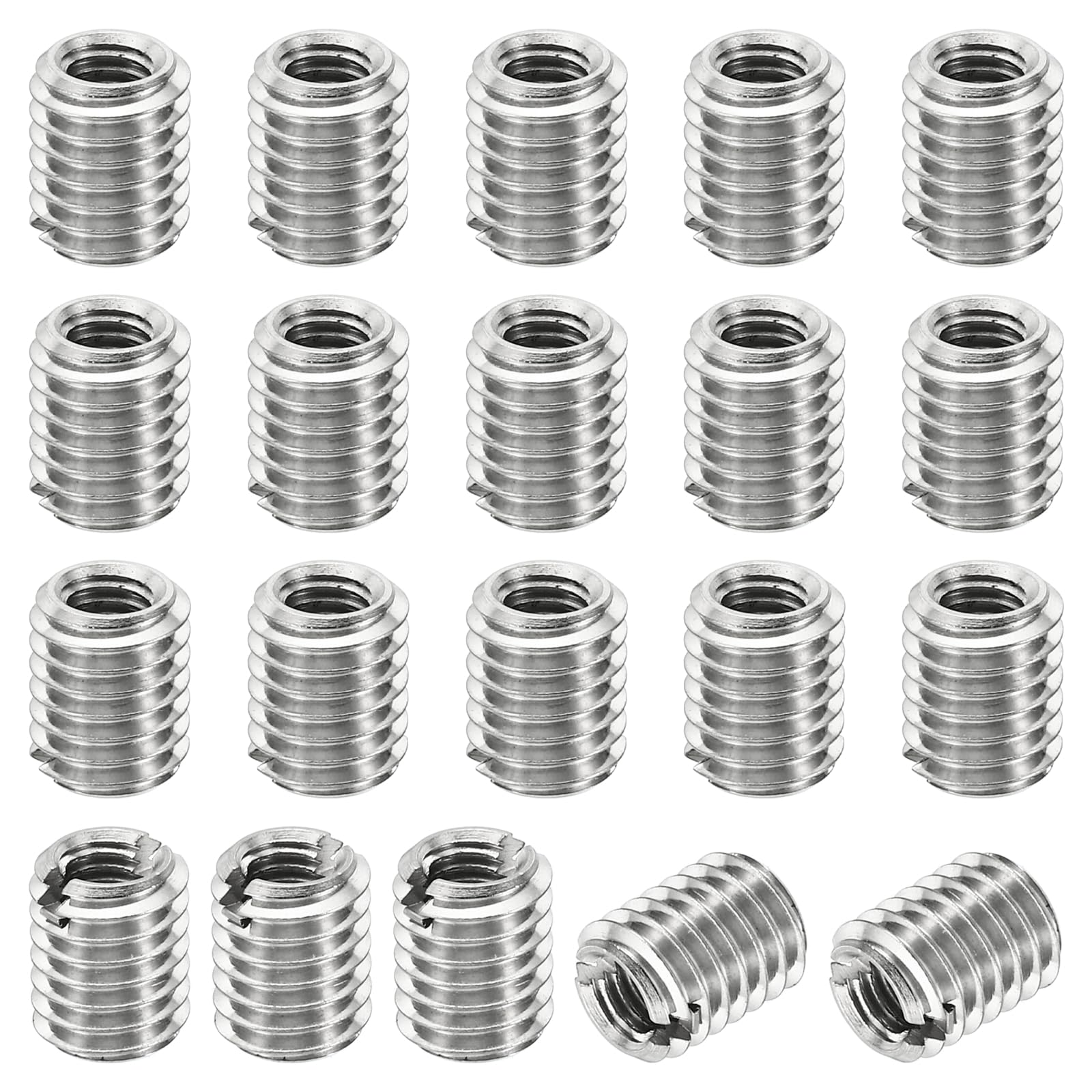 PATIKIL Thread Adapters Sleeve Reducing Nut, 20 Pcs M8x1.25 Male to M5x0.8 Female Repairing Insert Nut Screw Reducer Stainless Steel Fastener 10mm