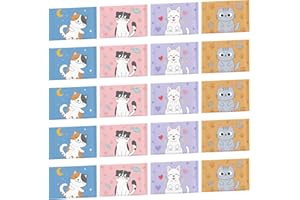 PerKoop 100 Pack Pocket Tissues Travel Slim Packs Small Facial Tissues Wallet Size Toilet Paper for Travel Guest Wedding Supplies, 4 Styles(Cat)