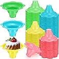 Eaasty 200 Pieces 4 oz Colorful Plastic Dessert Cups Flower Shaped Shaved Ice Cups Small Leak Proof Plastic Slush Snack Ice Cream Bowls for Trifle and Shaved Ice