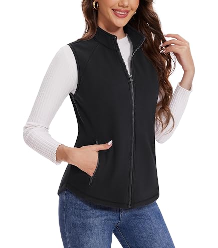Xeoxarel Women's Soft Fleece Vest, Lightweight Sleeveless Classic