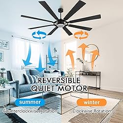 ELEHINSER 72 Inch Ceiling Fan with Lights and