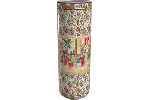 Red Lantern 24" Rose Medallion Porcelain Umbrella Stand