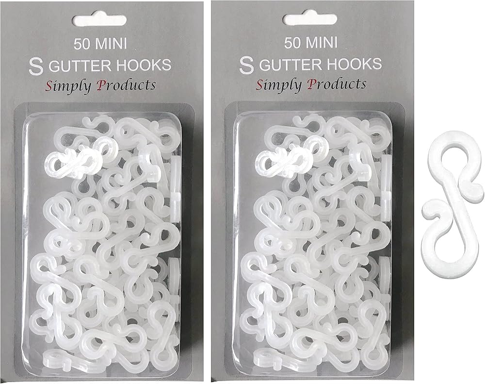 Simply Products Mini Gutter Hooks Clear Plastic Weatherproof String Light Rope