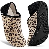 VIFUUR House Slippers for Women Men Slip on Indoor Barefoot Slipper Socks Fuzzy Cozy Sock Shoes for Home Bedroom Travel