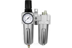 COMPRESSOR-SOURCE 1/2" Compressed Air in Line Filter, Regulator, Oiler Lubricator, Combo