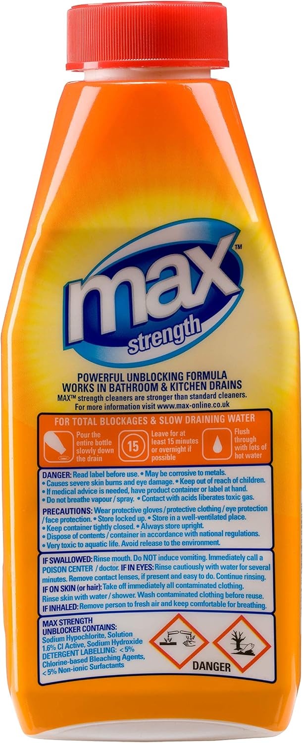 Max Strength Drain Unblocker 500ml, 6 Pack - Image 3