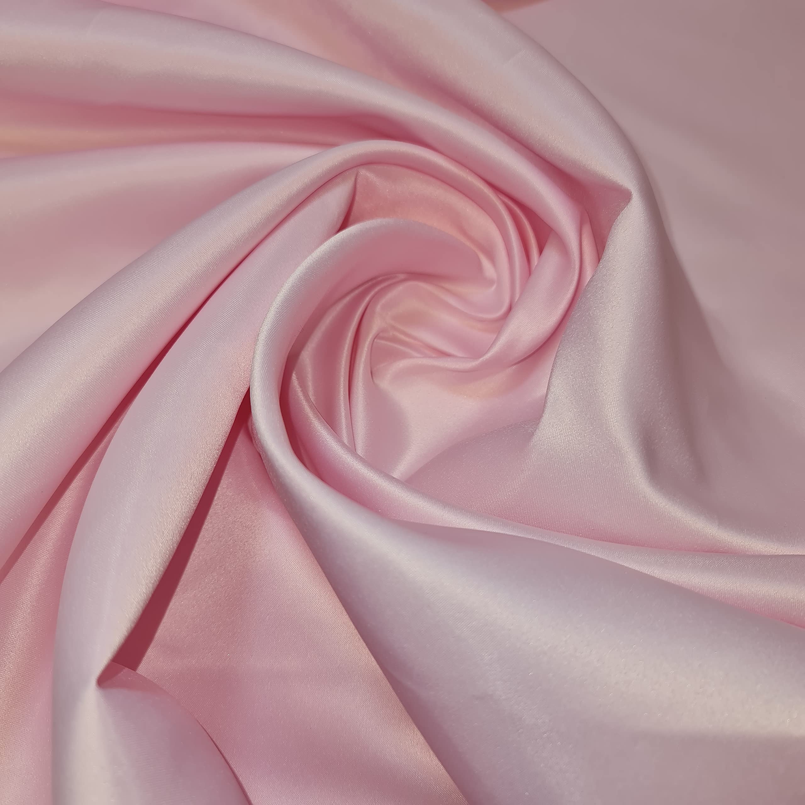 Premium Dull Duchess Bridal Satin Fabric Bridal Dress Prom Material Crepe Back (Pink, 1 Meter)