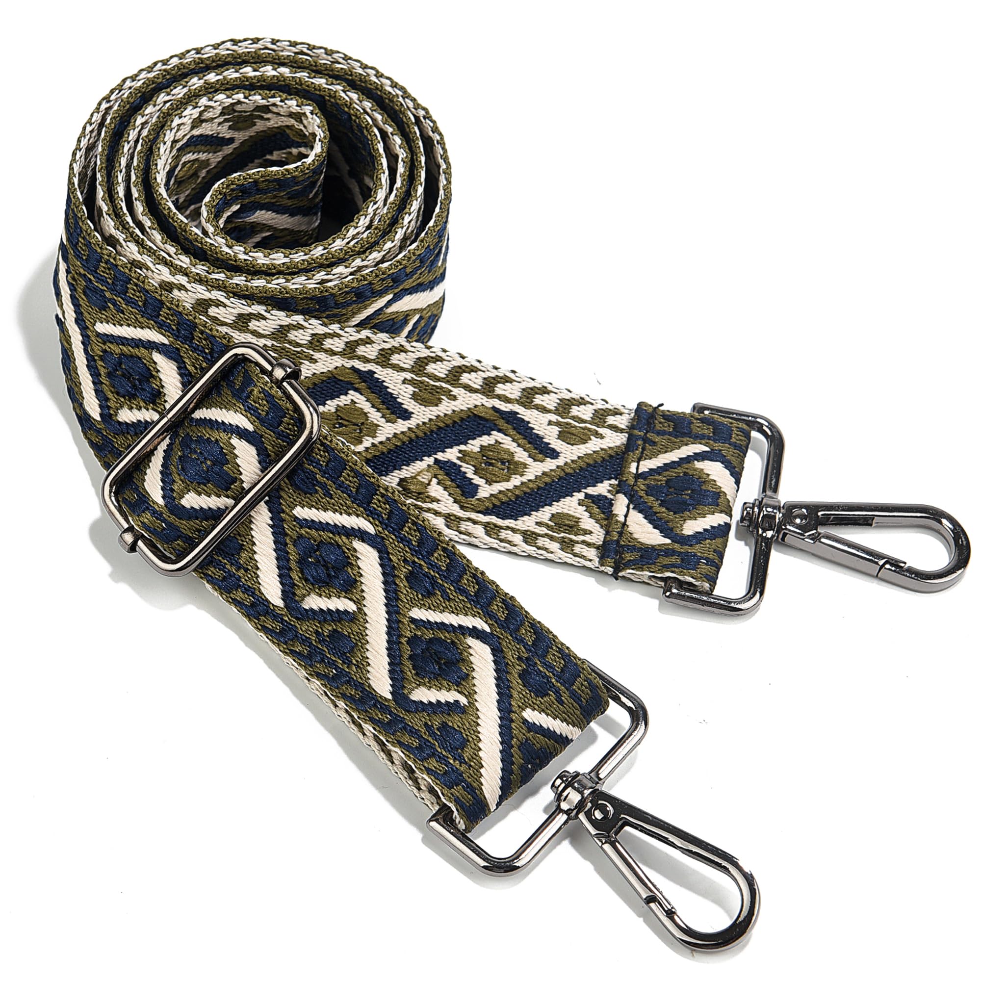 Photo 1 of 1.5" Wide Purse Strap Adjustable Replacement Gunmetal Hardware Long Crossbody Bag Strap for Thick Shoulder Bags Canvas Handbags Straps