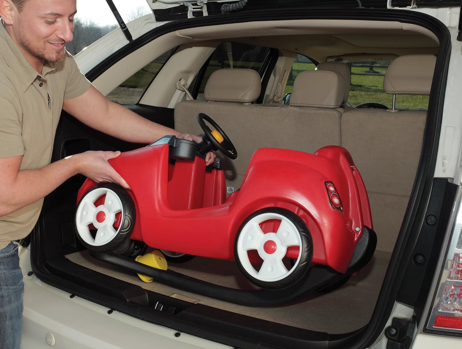 step 2 push car steering wheel