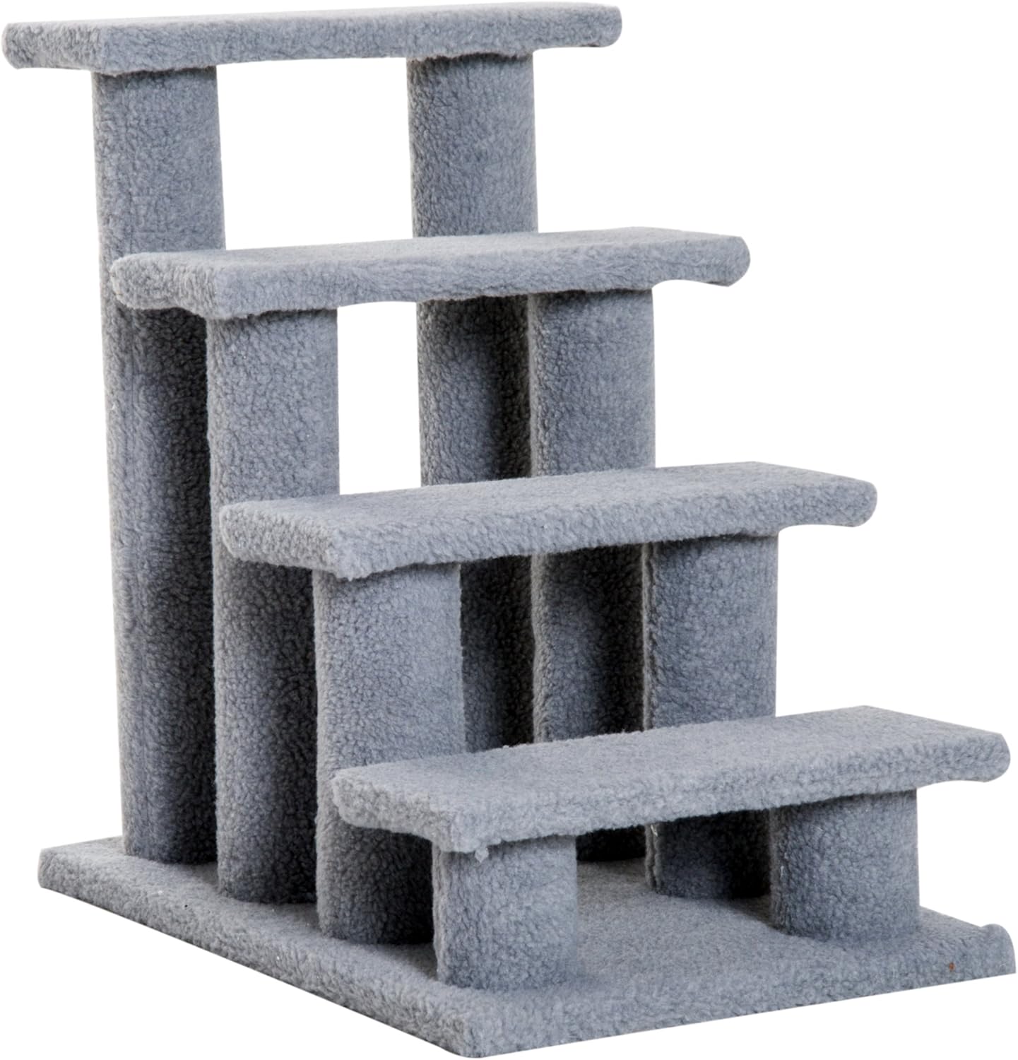 PawHut 25" 4-Step Multi-Level Carpeted Cat Scratching Post Pet Stairs - Grey : Pet Supplies