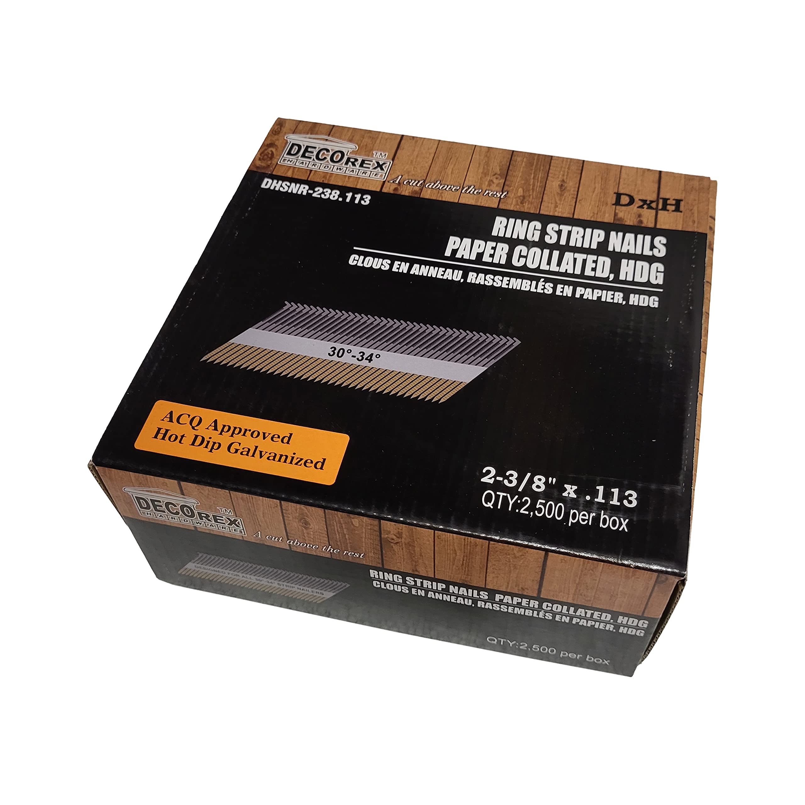 2-3/8" x .113 Ring Shank Framing Nails, Paper Strip