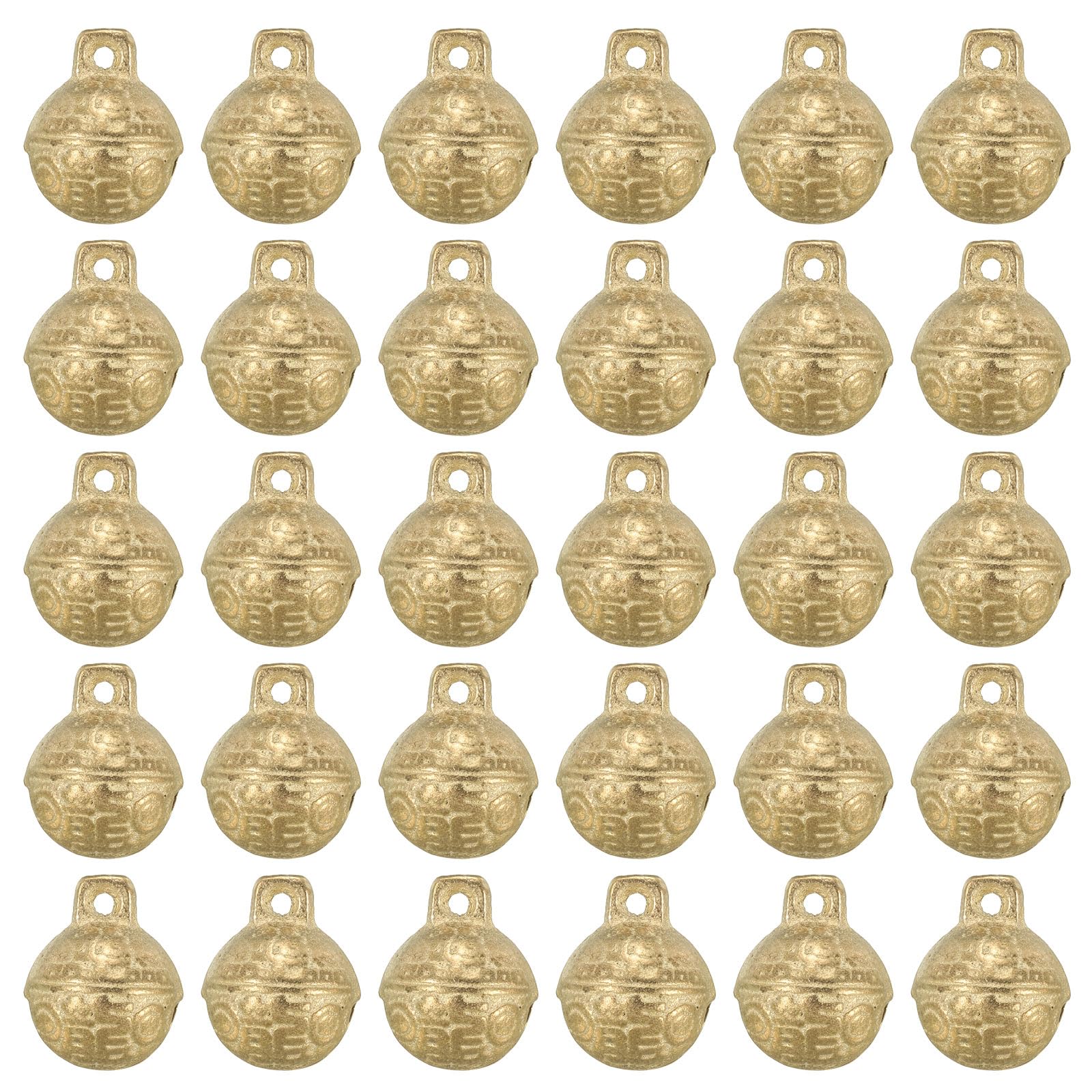 PATIKIL Vintage Copper Mini Craft Jingle Bells, 30 Pcs 0.8" Metal Hanging Bells for DIY Wind Chimes Christmas Jewelry Making Pet Bronze