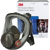 3M Full Facepiece Reusable Respirator 6800, NIOSH, Medium | Large Lens, ANSI High Impact Eye Protection, Silicone Face Seal, Four-Point Harness, Comfortable Fit, Painting