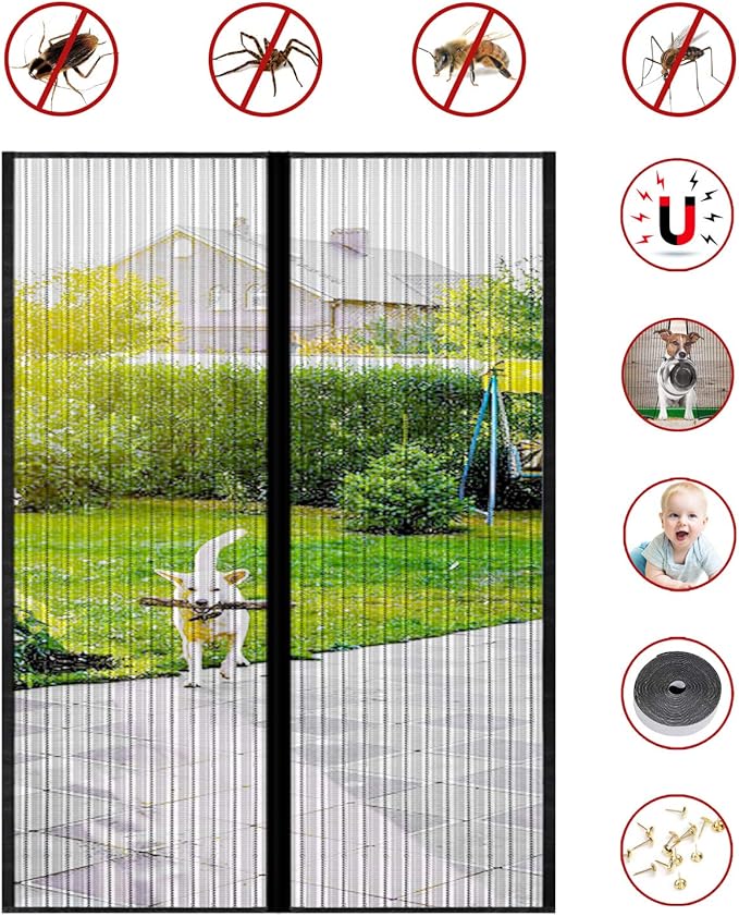 Ucradle Magnet Fliegengitter Tür Insektenschutz Fliegenvorhang 90x210